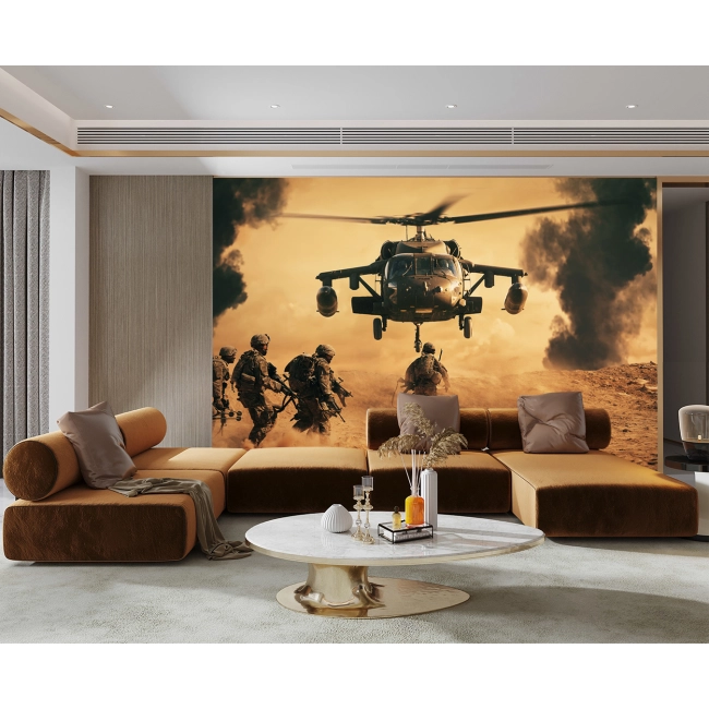 Fototapeta Patriotyczna Helikopter Żołnierze Misja na wymiar kolekcja PRESTIGE